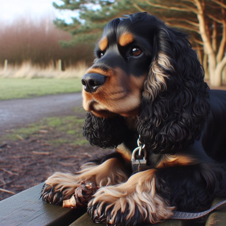 Engelse Cocker op uitkijk